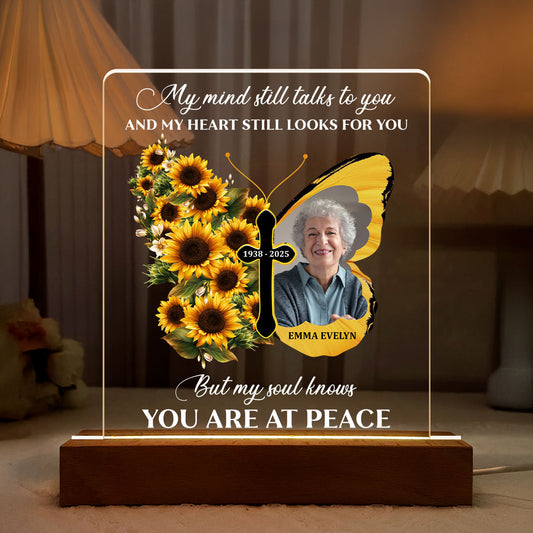 My Soul Knows You Are At Peace - Personalized Acrylic Plaque Night Light