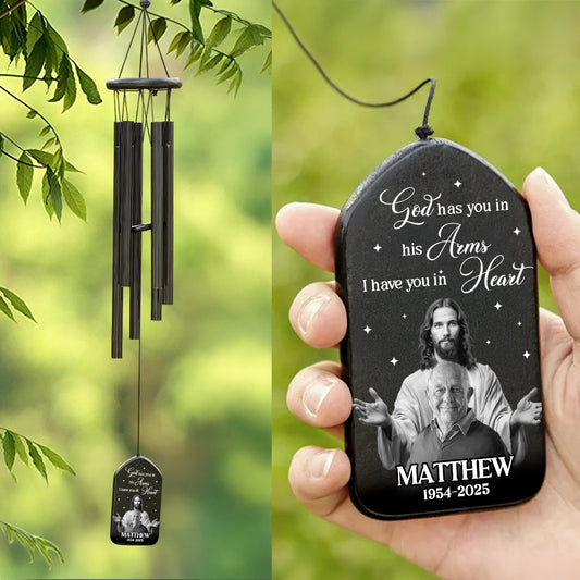 God Has You In His Arms - Personalized Wind Chimes