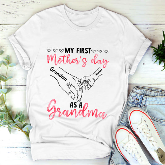 My First Mother's Day As A Grandma - Personalized 2D Unisex T-shirt
