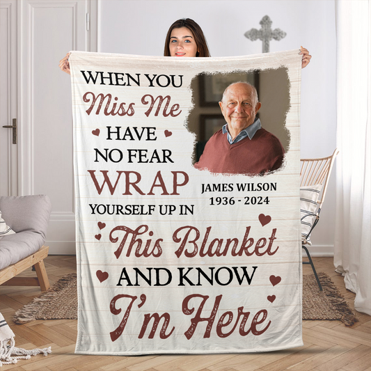 When You Miss Me - Personalized Fleece Blanket