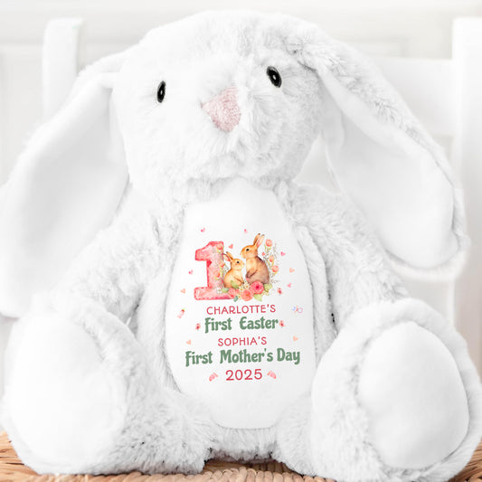 Baby's 1st Easter, Mom's 1st Mother's Day - Personalized Stuffed Bunny