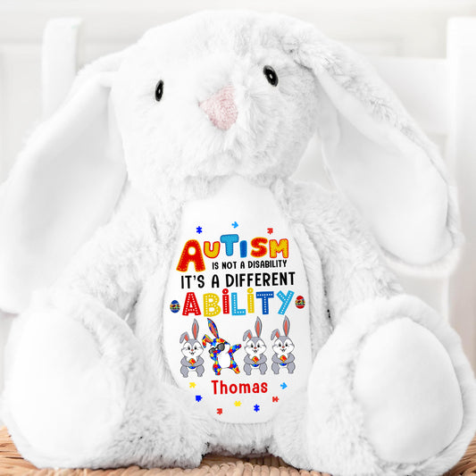 Autism Is Not A Disability - Personalized Stuffed Bunny