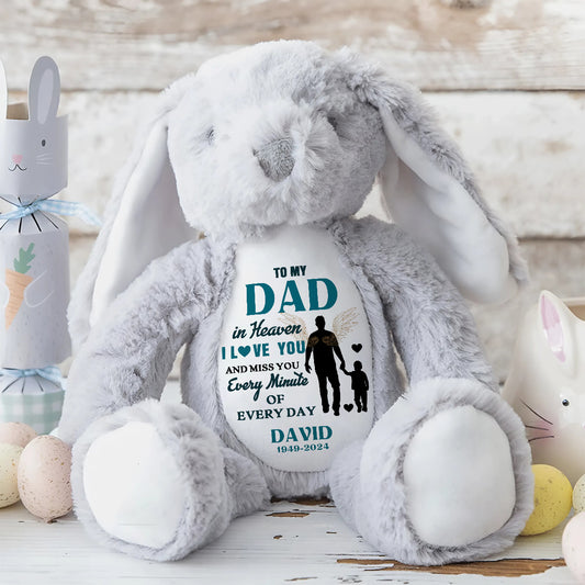 All I Want Is For My Dad/Mom In Heaven - Personalized Stuffed Bunny
