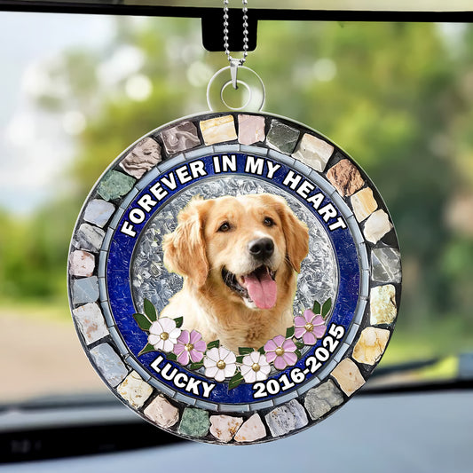 Forever In My Heart - Personalized Car Acrylic Hanging Ornament