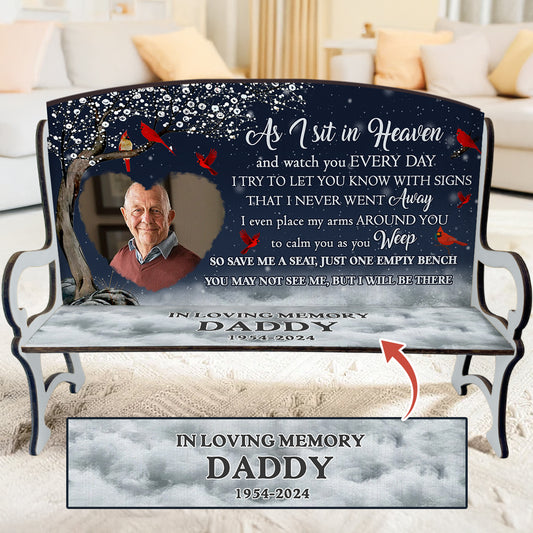 As I Sit In Heaven - Personalized Memorial Bench
