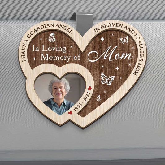 I Have A Guardian Angel - Personalized Car Visor Clip