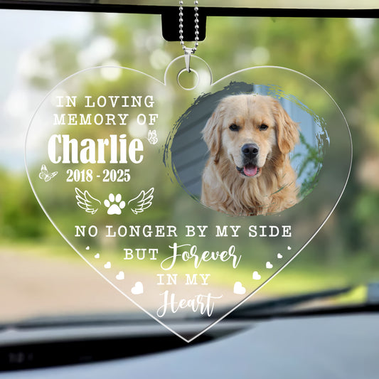 No Longer By My Side But Forever In My Heart - Personalized Car Hanging Ornament