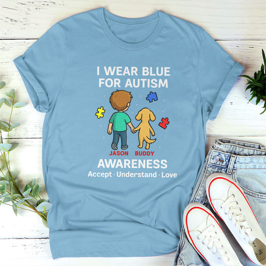 I WEAR BLUE - Personalized 2D Unisex T-shirt