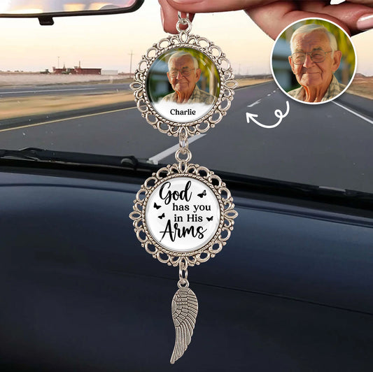 God Has You In His Arms - Personalized Photo Pendant Charm