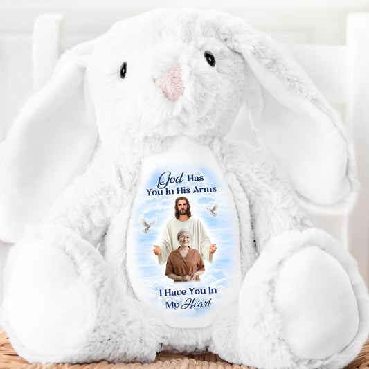 God Has You In His Arms, I Have You In My Heart - Personalized Stuffed Bunny