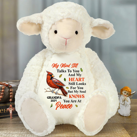 My Mind Still Talks To You - Personalized Stuffed Lamb