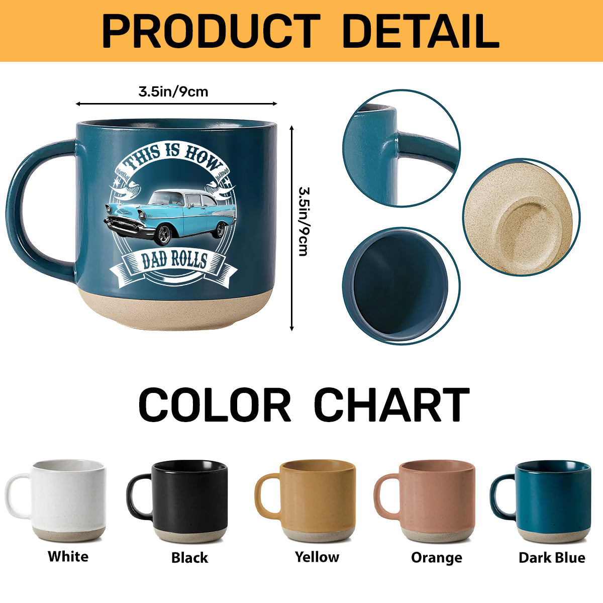 This Is How Dad Rolls - Personalized Pottery Mug