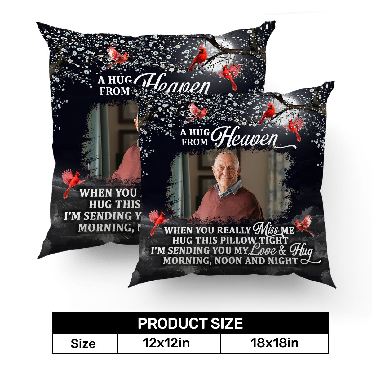 A Hug From Heaven - Personalized Crystal Velvet Pillow