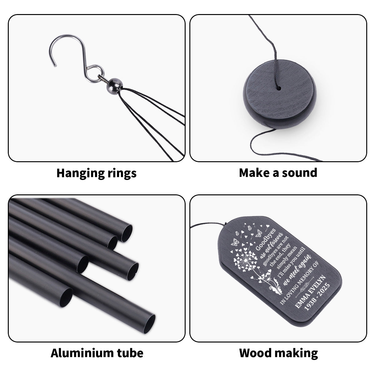 Goodbyes Are Not Forever - Personalized Wind Chimes