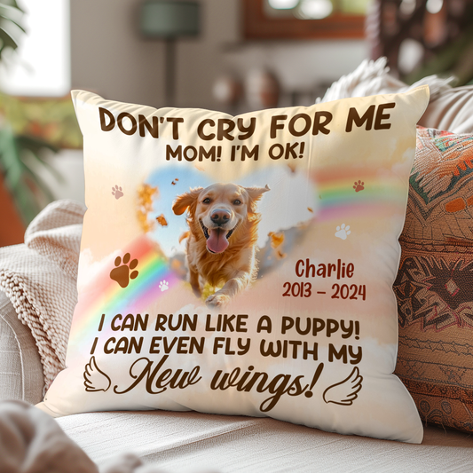 Don't Cry For Me - Personalized Crystal Velvet Pillow