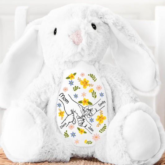 Hold My Hand Mom - Personalized Stuffed Bunny