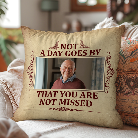 Not A Day Goes By That You Are Not Missed - Personalized Crystal Velvet Pillow