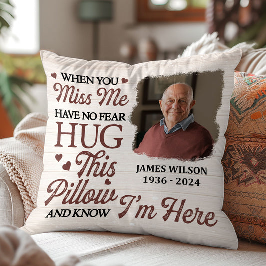 When You Miss Me Hug This Pillow - Personalized Crystal Velvet Pillow