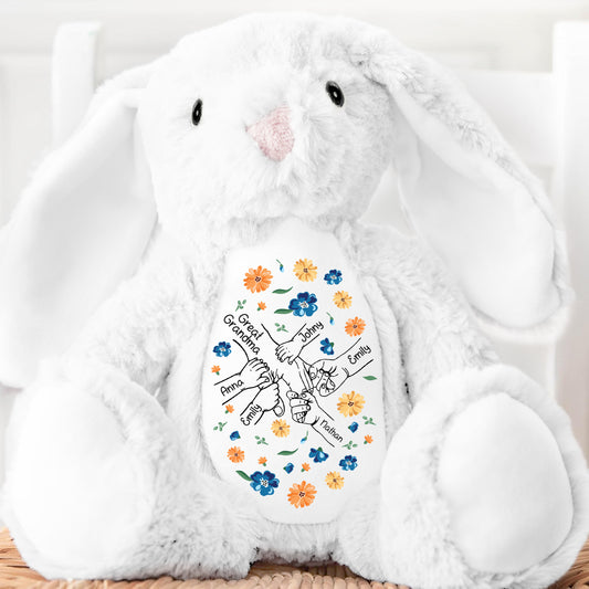 Hold My Hand Great-Grandma - Personalized Stuffed Bunny