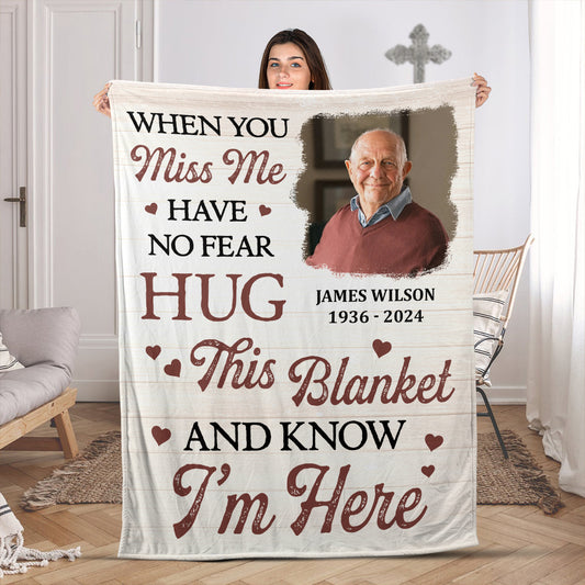 When You Miss Me - Personalized Fleece Blanket