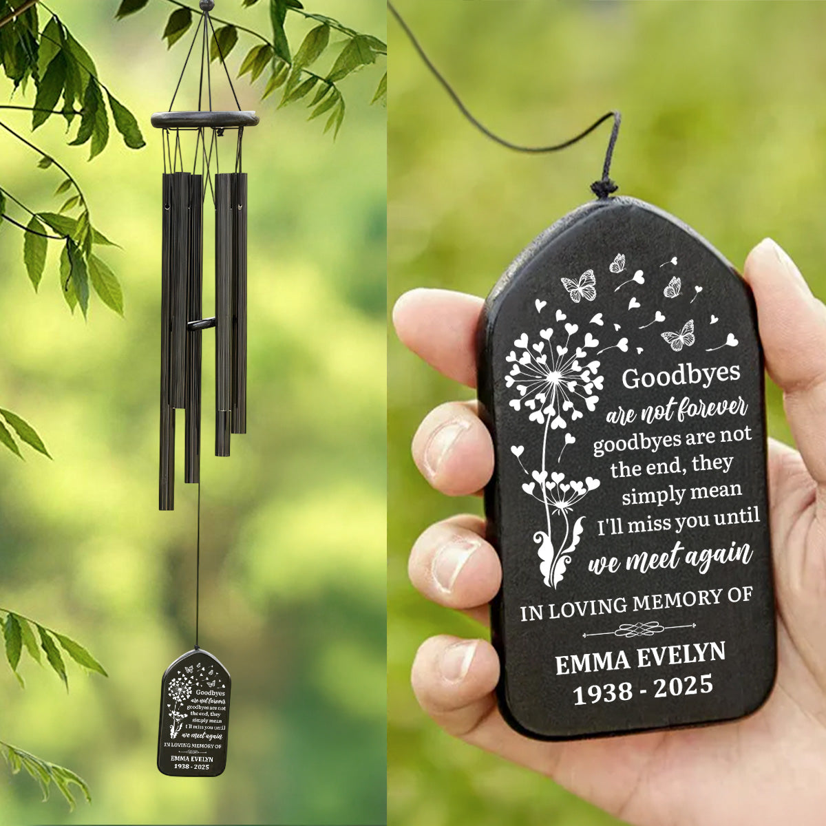 Goodbyes Are Not Forever - Personalized Wind Chimes