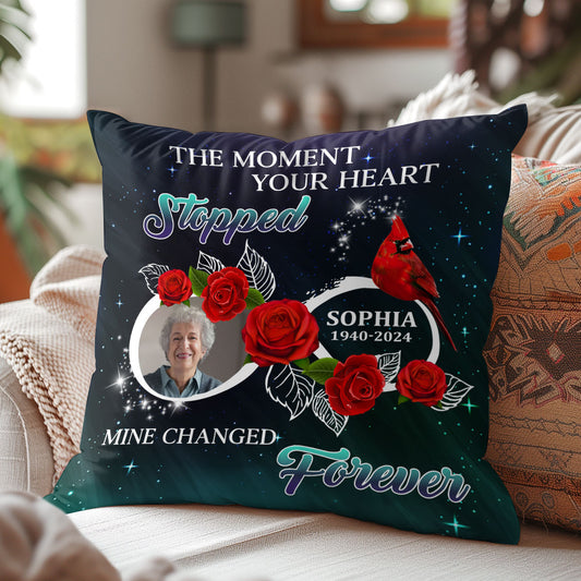 The Moment Your Heart Stopped - Personalized Crystal Velvet Pillow