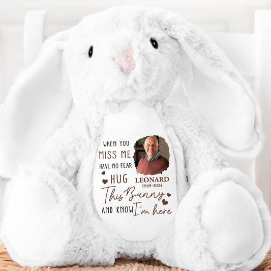 When You Miss Me - Personalized Stuffed Bunny