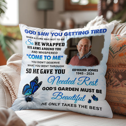 God Saw You Getting Tired - Personalized Crystal Velvet Pillow