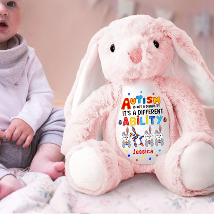 Autism Is Not A Disability - Personalized Stuffed Bunny