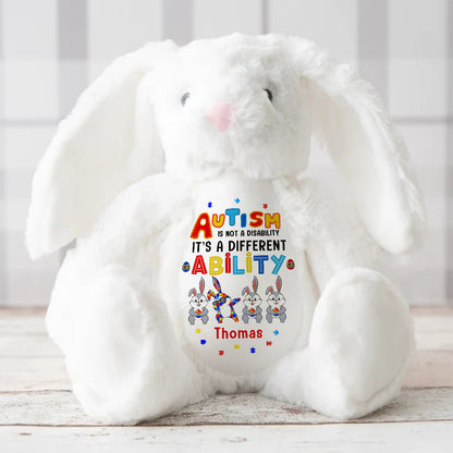 Autism Is Not A Disability - Personalized Stuffed Bunny
