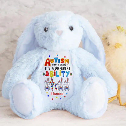 Autism Is Not A Disability - Personalized Stuffed Bunny