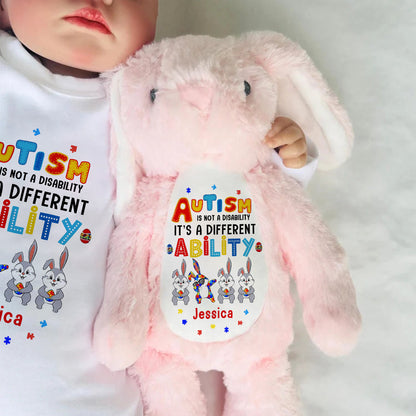 Autism Is Not A Disability - Personalized Stuffed Bunny