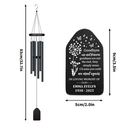 Goodbyes Are Not Forever - Personalized Wind Chimes
