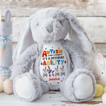 Autism Is Not A Disability - Personalized Stuffed Bunny