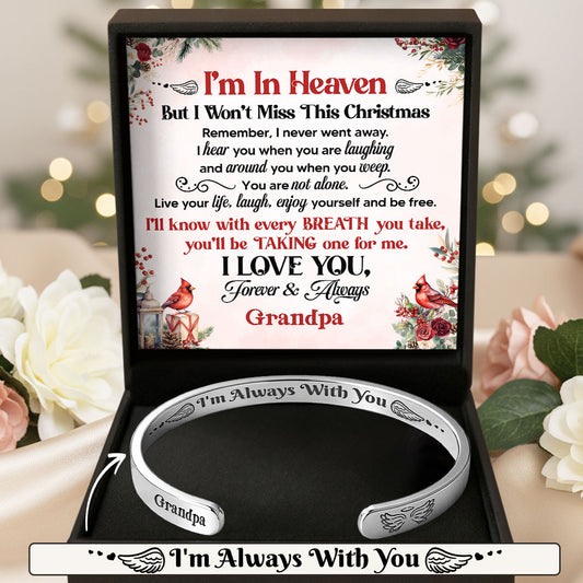 Always With You - Personalized Cuff Bangle Bracelet With Box