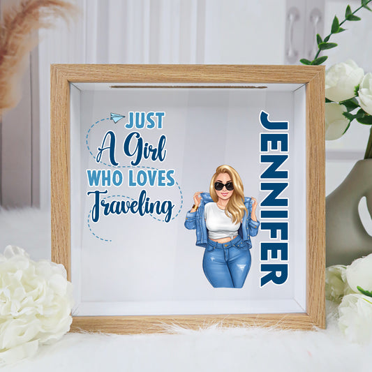 Just A Girl Who Loves Traveling - Personalized Memory Box
