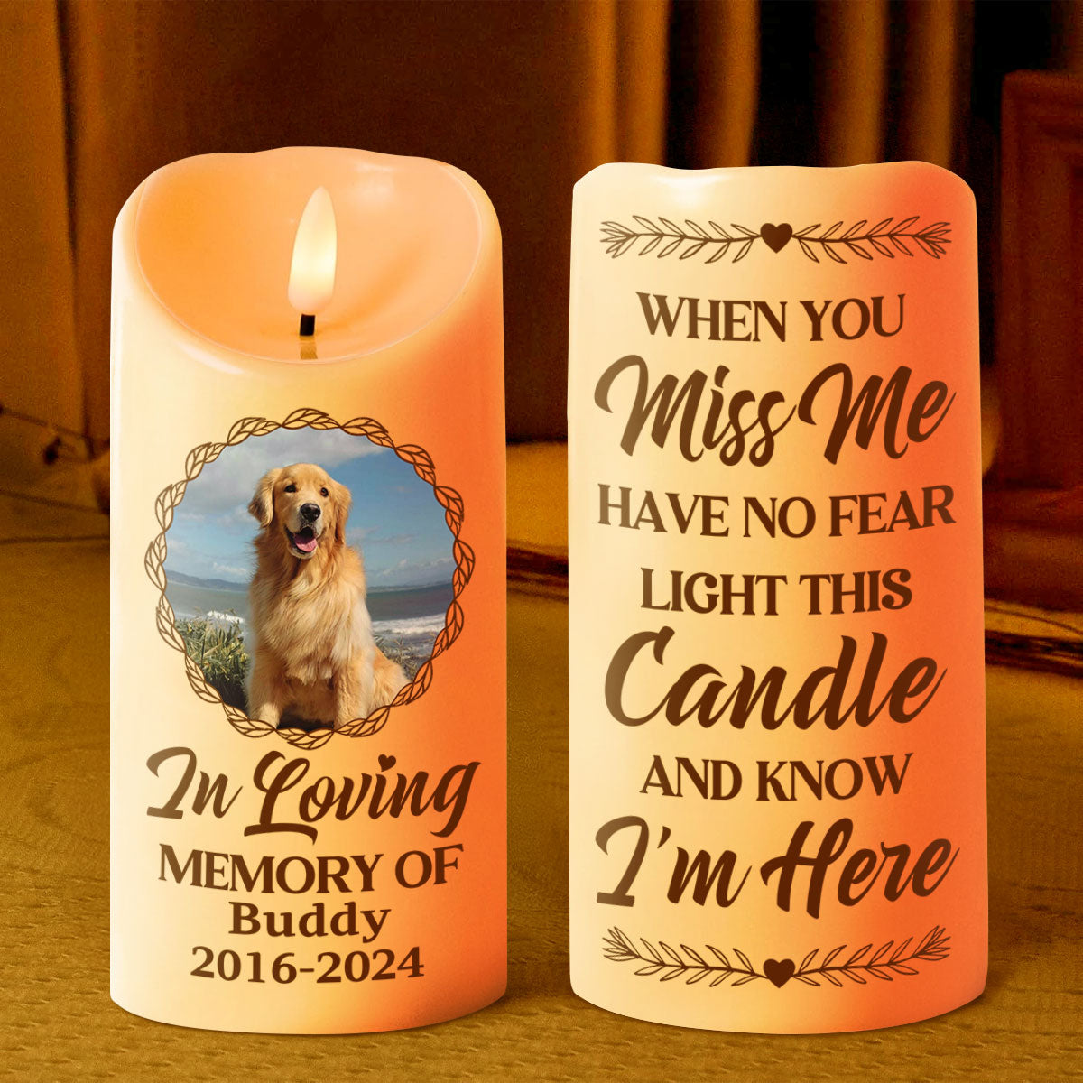 When You Miss Me Have No Fear - Personalized Flameless LED Candle