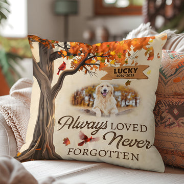Always Loved Never Forgotten - Personalized Crystal Velvet Pillow