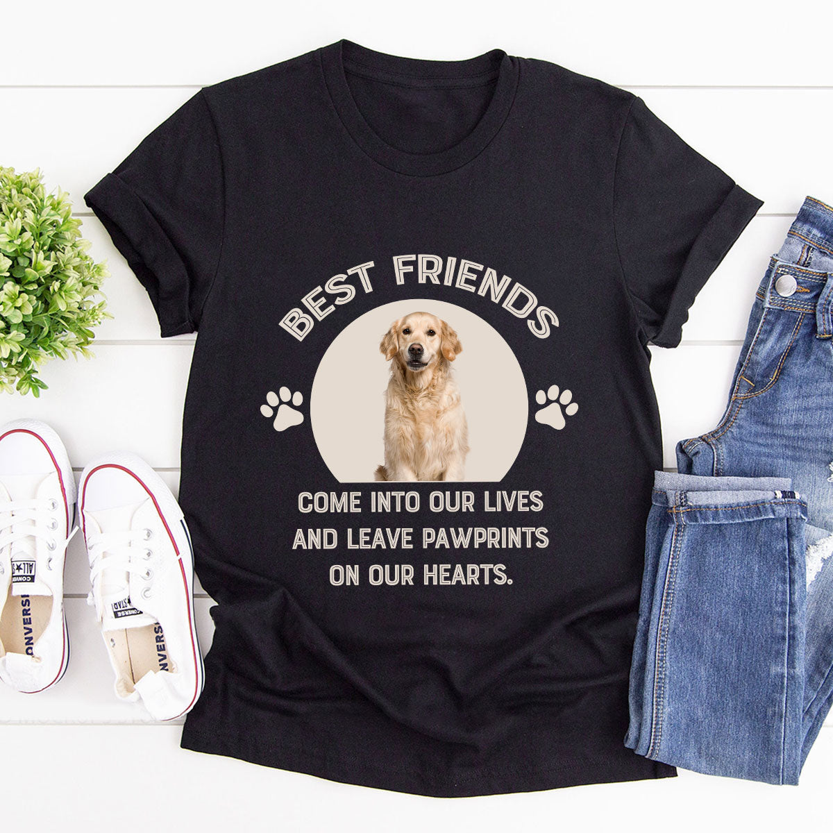 Best Friends Leave Pawprints On Our Hearts - Personalized 2D Unisex T-shirt