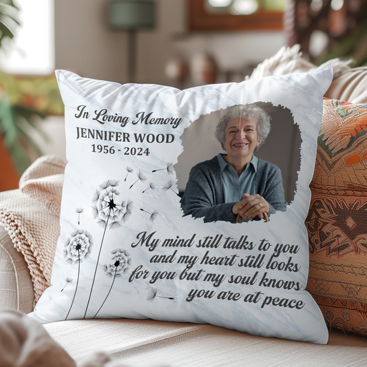 My Mind Still Talks To You - Personalized Crystal Velvet Pillow