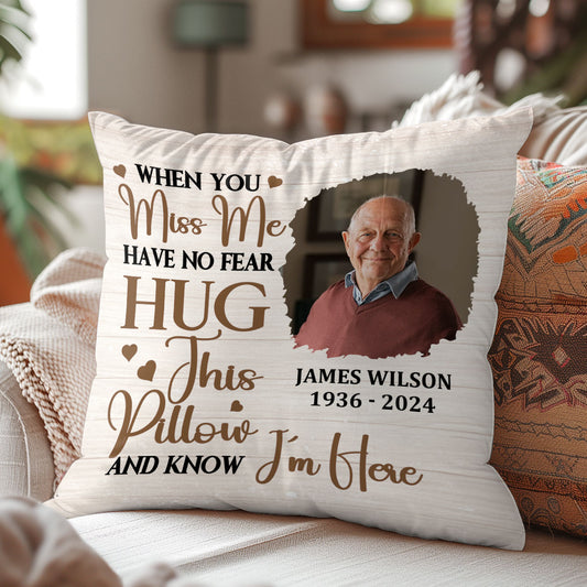 When You Miss Me Have No Fear - Personalized Crystal Velvet Pillow