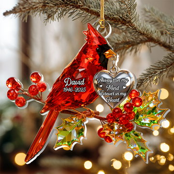 Always On My Mind Forever In My Heart - Personalized 1-Layer Acrylic Ornament