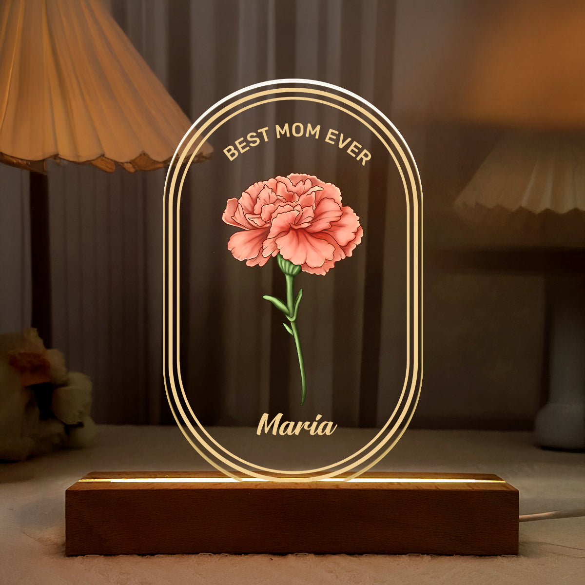 Best Mom Ever - Personalized Acrylic Plaque Night Light
