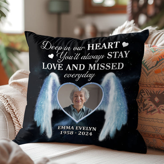 Loved And Missed Everyday - Personalized Crystal Velvet Pillow