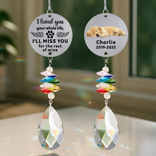 I Loved You Your Whole Life - Personalized Memorial Rainbow Suncatcher
