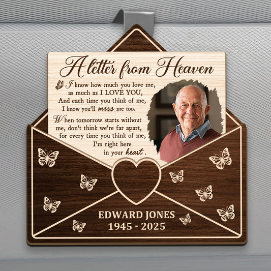 A Letter From Heaven - Personalized Car Visor Clip