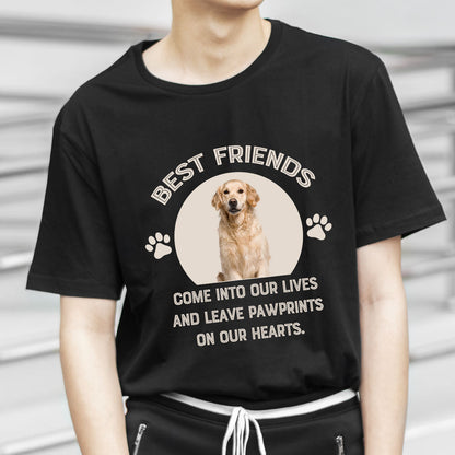 Best Friends Leave Pawprints On Our Hearts - Personalized 2D Unisex T-shirt