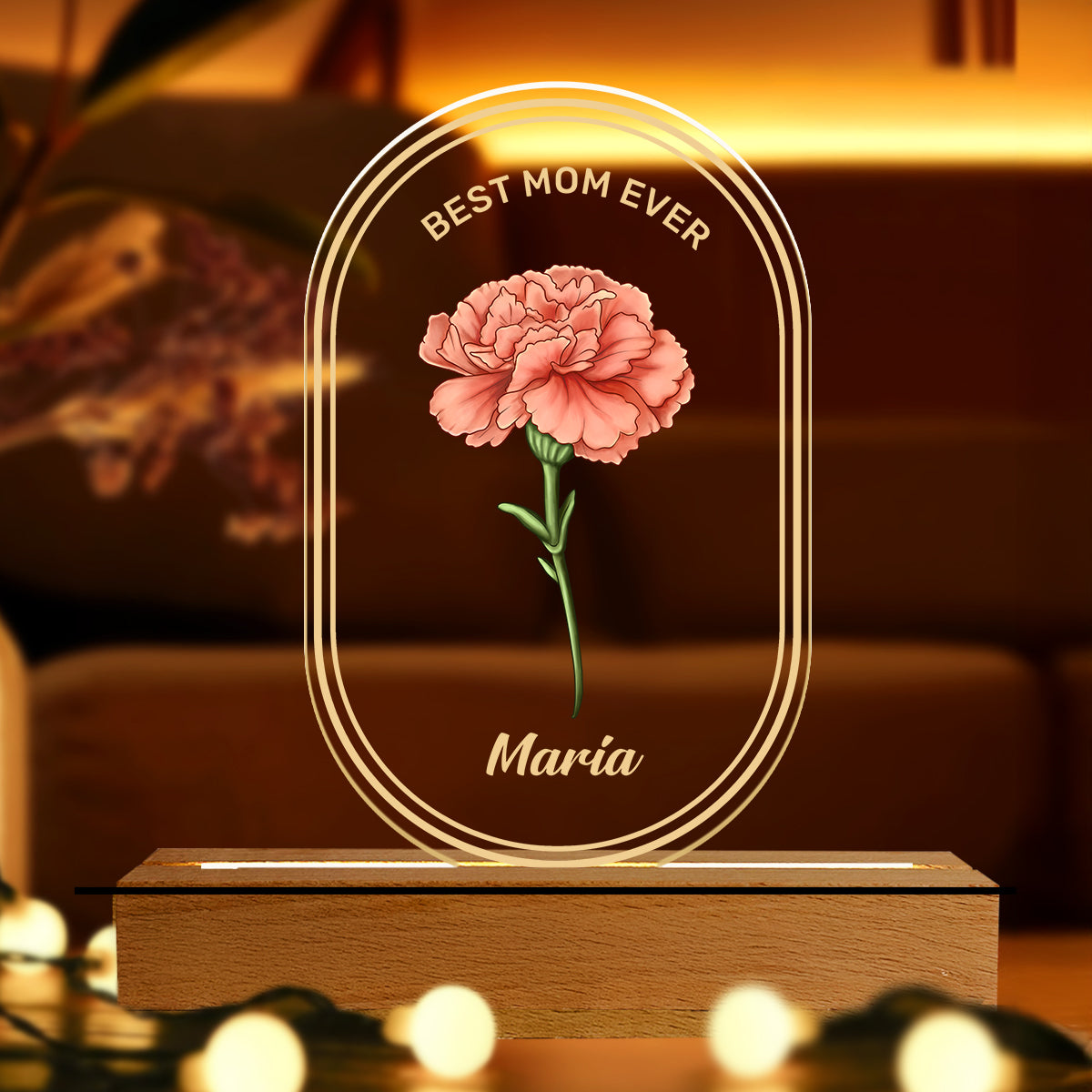 Best Mom Ever - Personalized Acrylic Plaque Night Light