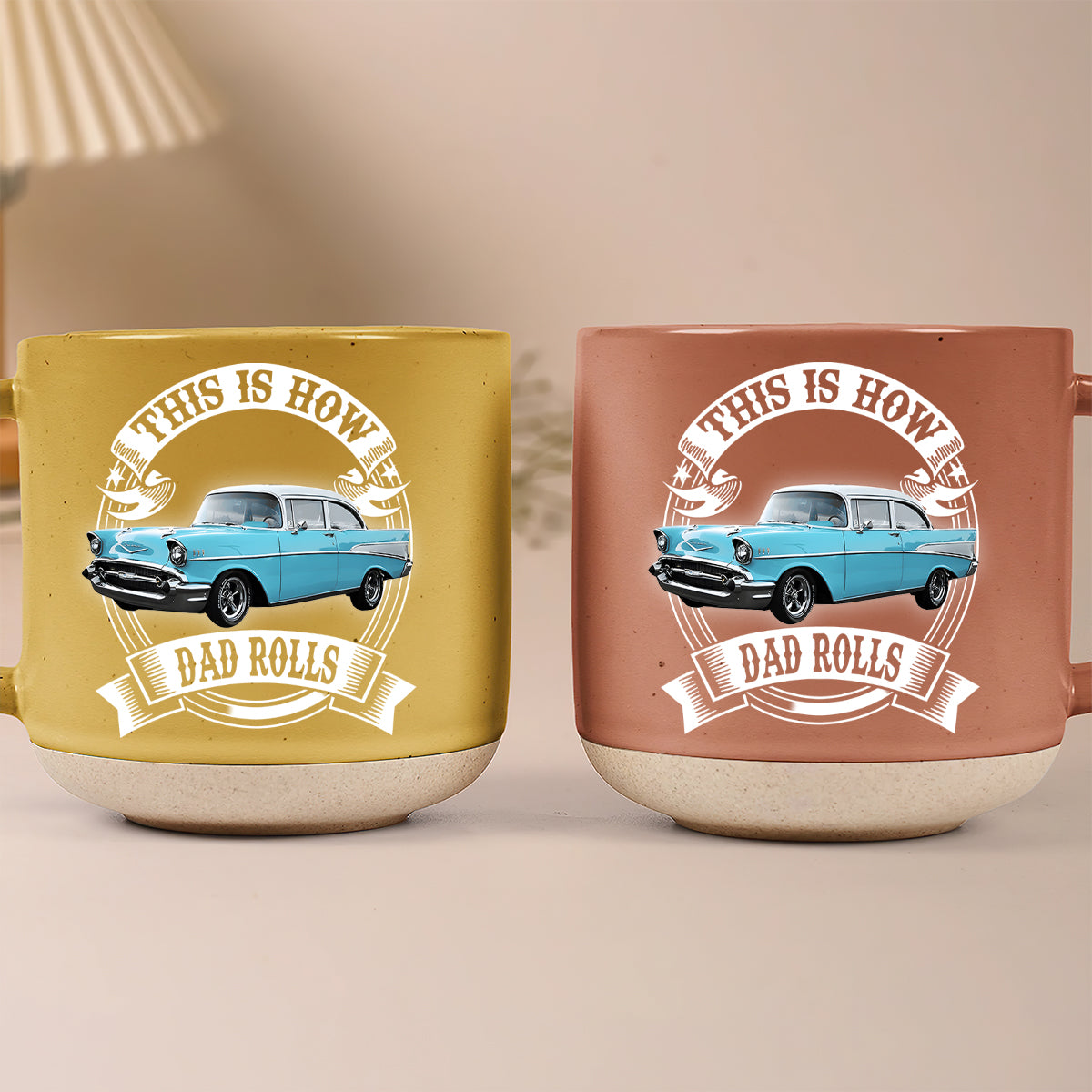 This Is How Dad Rolls - Personalized Pottery Mug