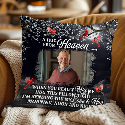 A Hug From Heaven - Personalized Crystal Velvet Pillow